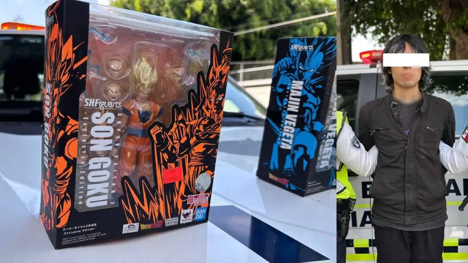 ¡Se robaron a Gokú! Joven es detenido con figuras de colección de Dragon Ball valuadas en 20 mil pesos
