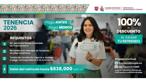 El descuento en CDMX si se paga antes de que termine marzo es del 100%/Gobierno CDMX