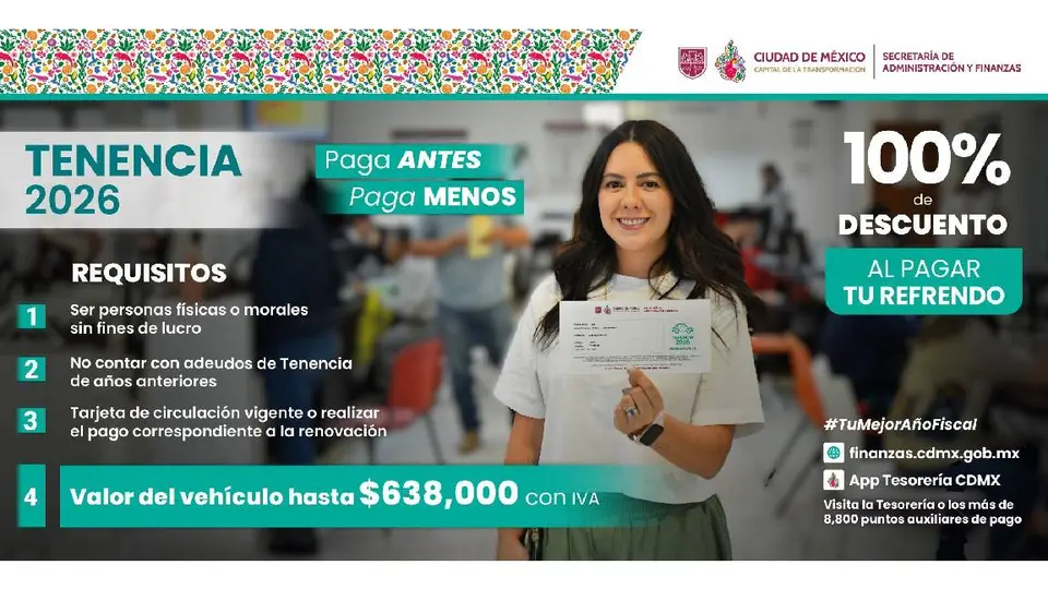 El descuento en CDMX si se paga antes de que termine marzo es del 100%/Gobierno CDMX