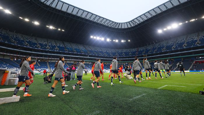 Jugadoras de Rayadas de Monterrey previo a un partido de la Liga MX Femenil | IMAGO 7