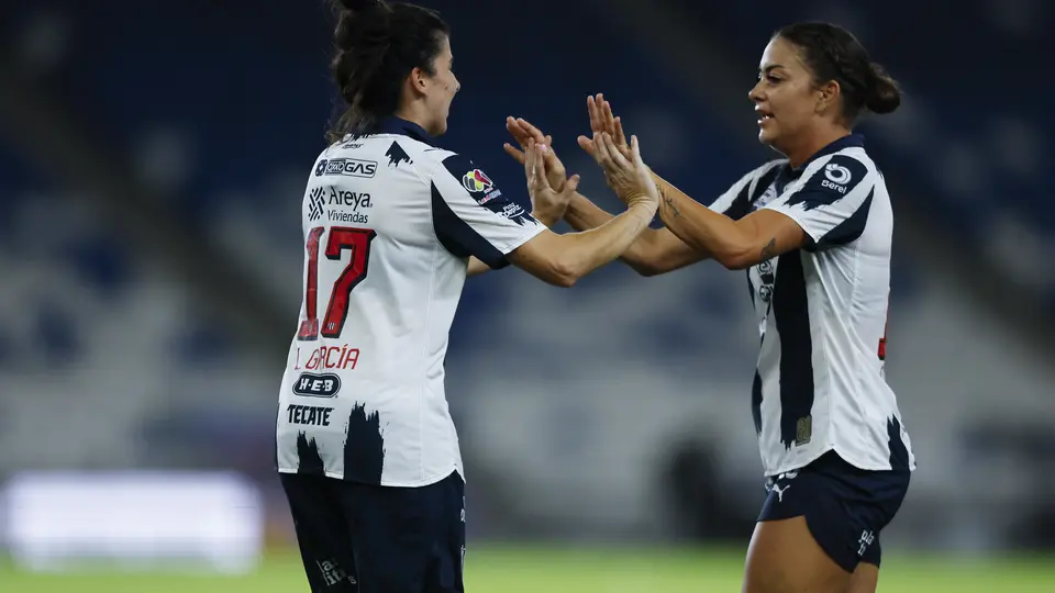 Lucía García en festejo de gol con Rayadas de Monterrey en el Clausura 2026 de la Liga MX Femenil | IMAGO 7
