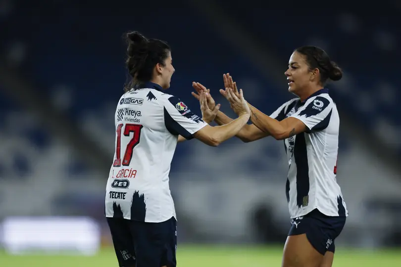 Lucía García en festejo de gol con Rayadas de Monterrey en el Clausura 2026 de la Liga MX Femenil | IMAGO 7