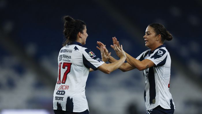Lucía García en festejo de gol con Rayadas de Monterrey en el Clausura 2026 de la Liga MX Femenil | IMAGO 7