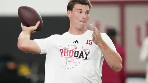 Fernando Mendoza durante el Pro Day de la NFL | AP