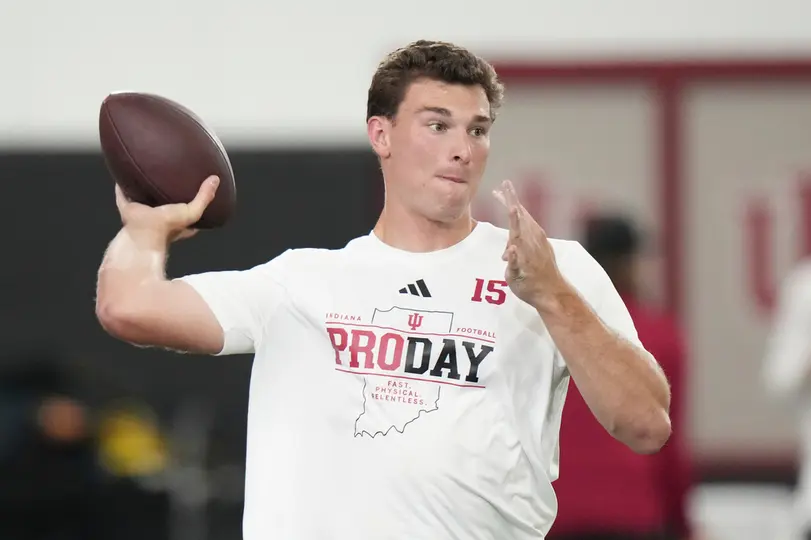 Fernando Mendoza durante el Pro Day de la NFL | AP