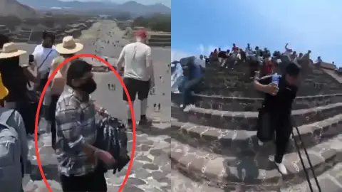 Visitantes en la Pirámide de la Luna vivieron momentos de pánico tras los disparos./ RS