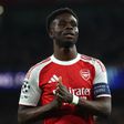 Saka en un partido del Arsenal | AP