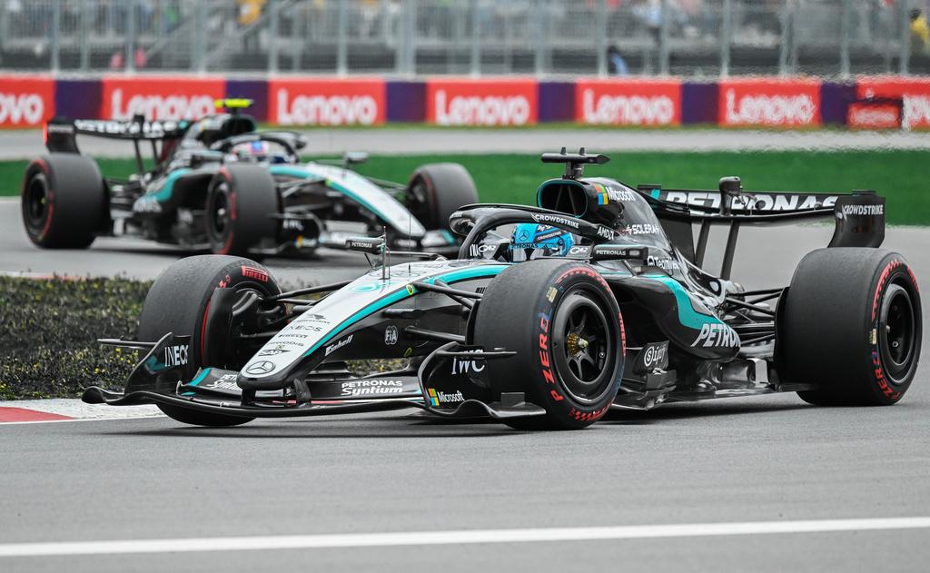 George Russell y Andrea Kimi Antonelli en la pelea en el Gran Premio de Canadá | AP