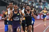 Eduardo Herrera en el pelotón principal en los 5000m de la Diamond League | AFP