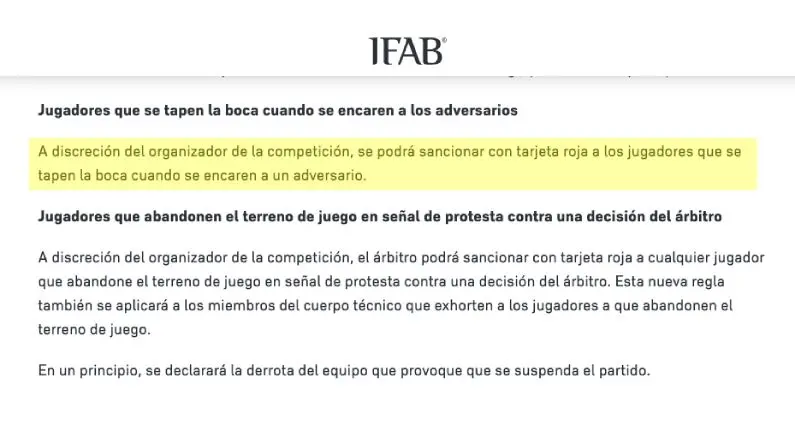 Así fue la modificación de la IFAB | CAPTURA DE PANTALLA