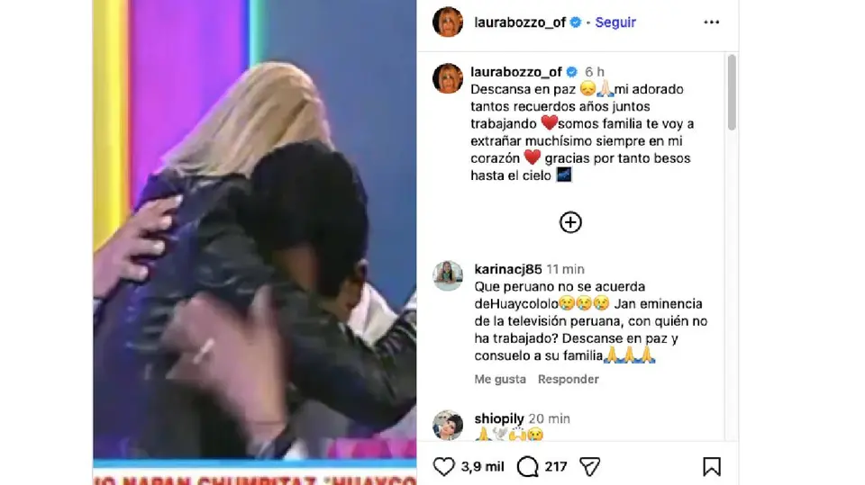 Laura Bozzo compartió un video de uno de sus reencuentros con 'Huaycoloro', material con el que confirmó el fallecimiento de su entrañable amigo./ Captura de pantalla
