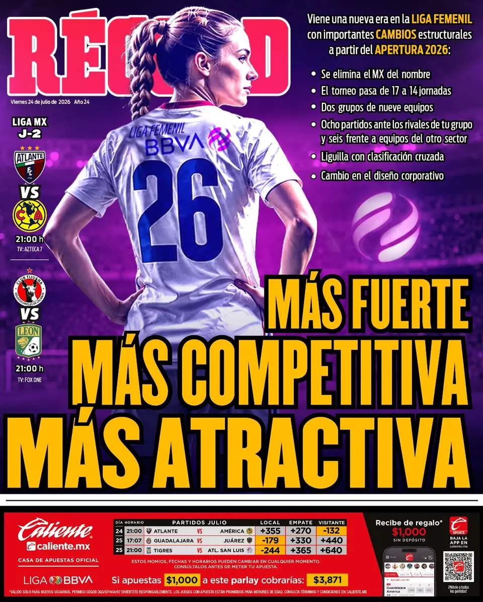 Portada RÉCORD 24 julio 2026 | RÉCORD