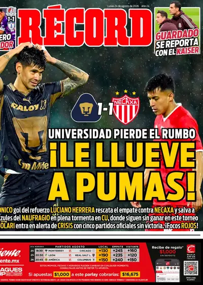 Portada RÉCORD 24 de agosto de 2026