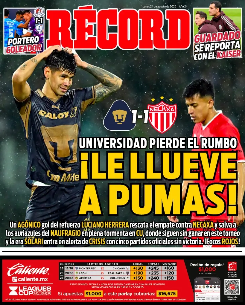 Portada RÉCORD 24 de agosto de 2026