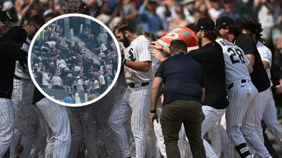 ¡Tremenda pelea en las gradas durante el White Sox vs. Mets! Un aficionado se lanzó desde lo alto
