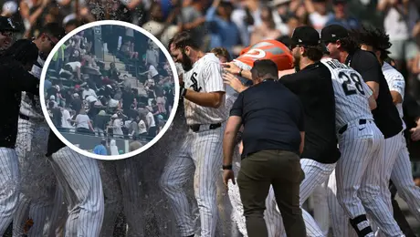 ¡Tremenda pelea en las gradas durante el White Sox vs. Mets! Un aficionado se lanzó desde lo alto