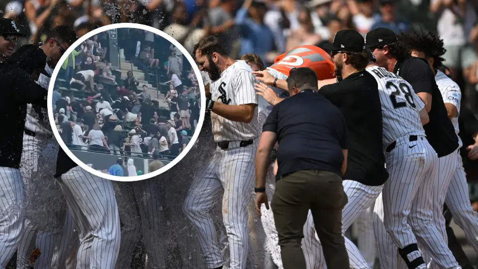 ¡Tremenda pelea en las gradas durante el White Sox vs. Mets! Un aficionado se lanzó desde lo alto