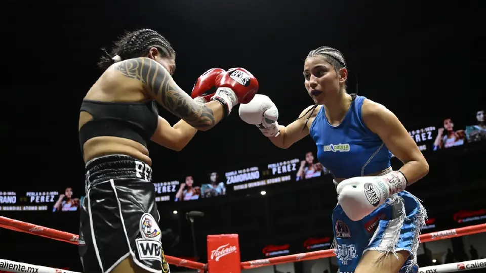 Camila Zamorano en la pelea con Perla Pérez | X:@Palestra_SLP