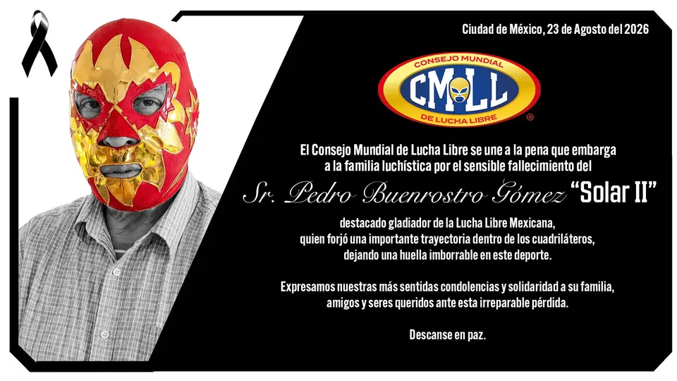 CMLL anuncia el fallecimiento de Solar II | CMLL