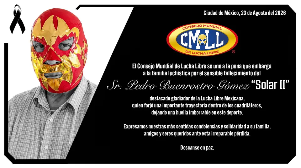 CMLL anuncia el fallecimiento de Solar II | CMLL