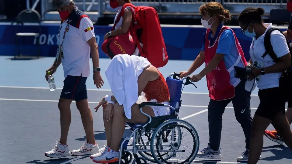 Tokio 2020: Badosa se retiró en Cuartos de Final del Tenis por golpe de calor