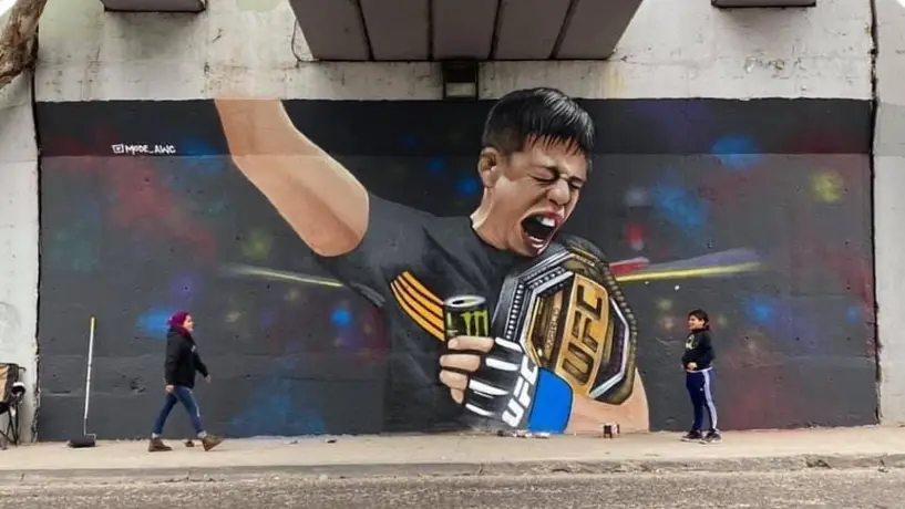 Brandon Moreno: Protagonizó mural en Tijuana, su ciudad natal
