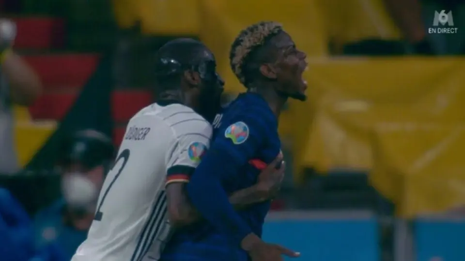 Video: Rudiger intentó morder a Pogba 'a lo Luis Suárez' en el Francia vs Alemania