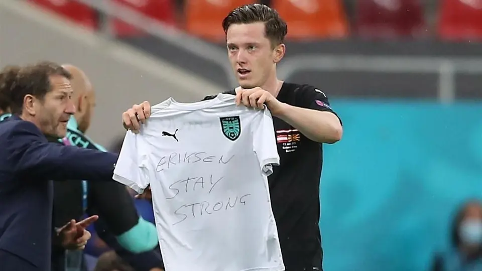 Eurocopa: Jugadores de Austria mandaron 'fuerza' y ánimos a Christian Eriksen