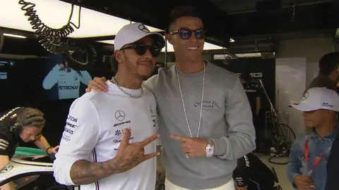 Cristiano Ronaldo a Hamilton: "No estás como yo, pero te veo bien"