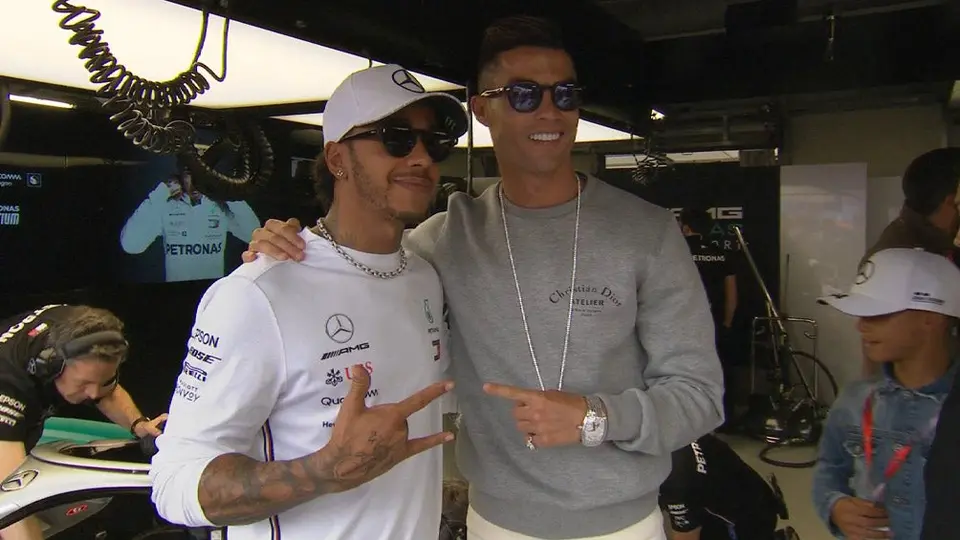 Cristiano Ronaldo a Hamilton: "No estás como yo, pero te veo bien"