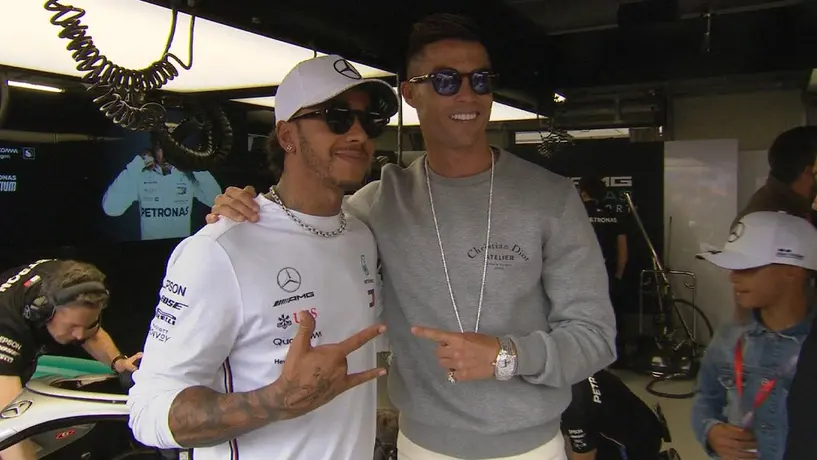 Cristiano Ronaldo a Hamilton: "No estás como yo, pero te veo bien"
