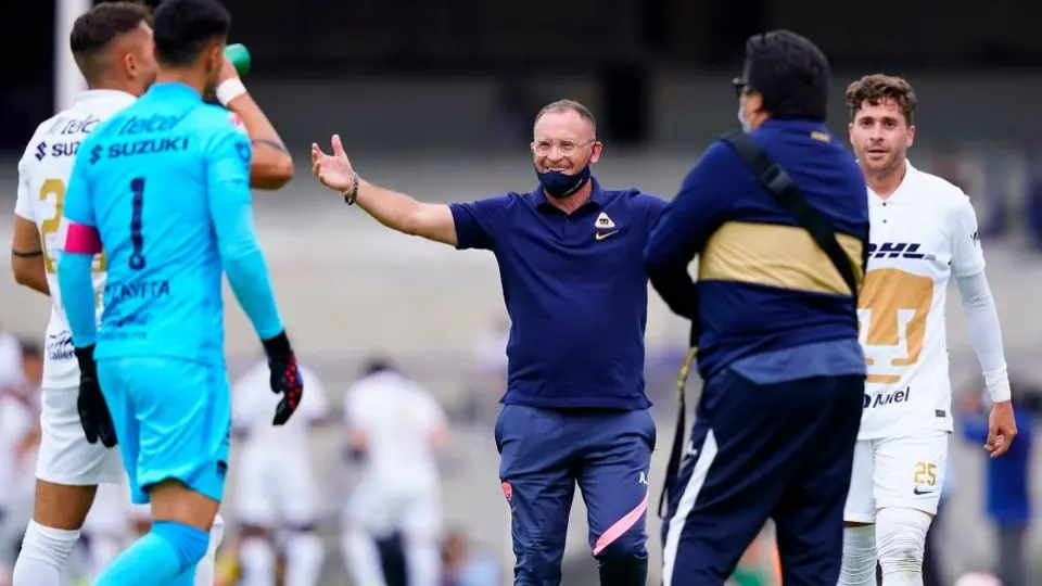 Pumas: Lillini celebró eufóricamente el gol del triunfo ante Juárez