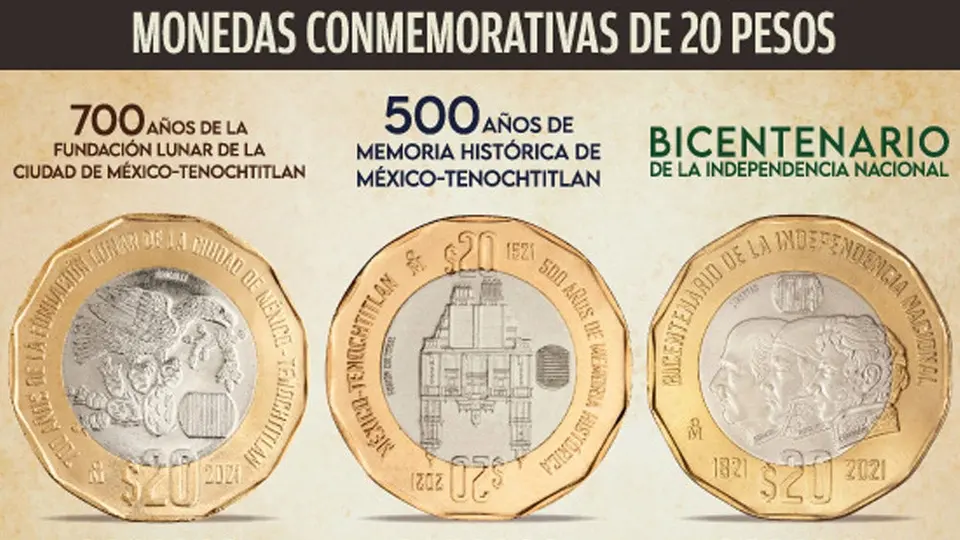 Banco de México emitió seis monedas conmemorativas por la celebración de la Independencia