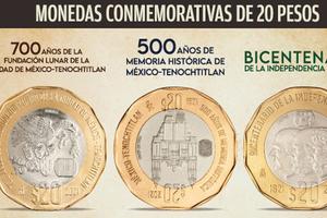 Banco de México emitió seis monedas conmemorativas por la celebración de la Independencia