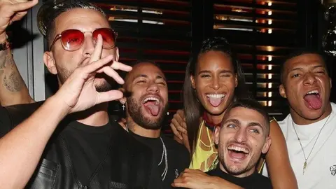 Neymar y Mbappé salieron de fiesta con Cindy Bruna previo a perder ante el Rennes