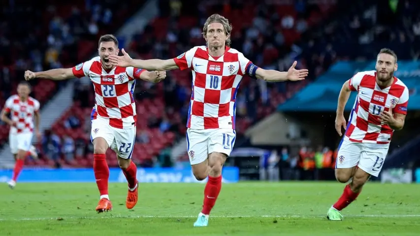 Luka Modric en festejo con Croacia | AP