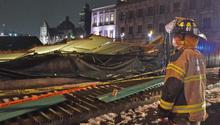 CDMX: Fuerte granizada provocó caída de techumbre del Templo Mayor
