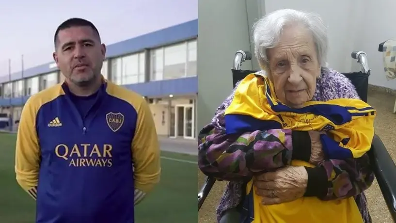 Boca Juniors: Riquelme regaló camiseta autografiada a aficionada de 104 años