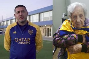 Boca Juniors: Riquelme regaló camiseta autografiada a aficionada de 104 años