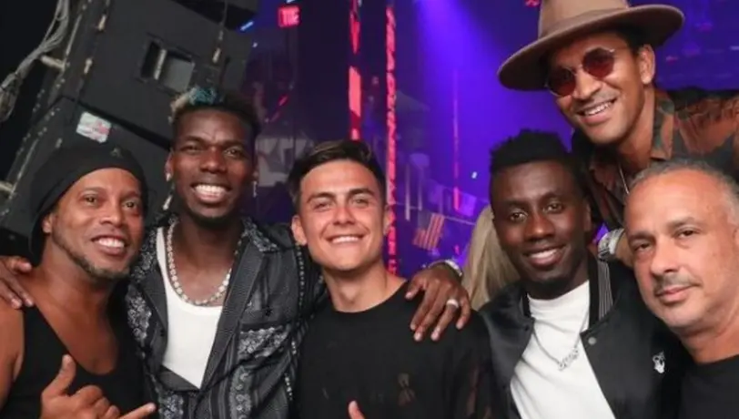 Ronaldinho se encontró con Paul Pogba, Dybala y Matuidi en un club nocturno en Miami