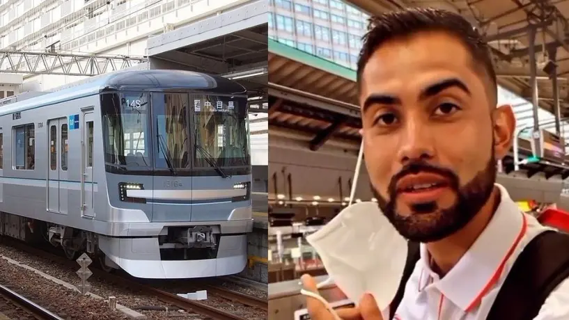 Fernando Beltrán y Joaquín Esquivel se divierten en el metro de Japón: '¿Va para Indios Verdes?'
