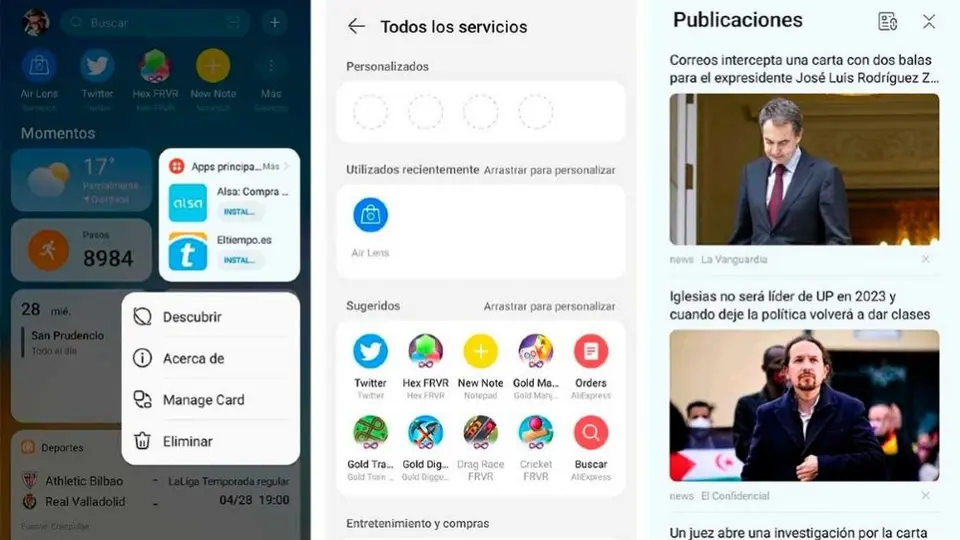 Asistente Huawei lanzó nuevo diseño con el newsfeed de SQUID