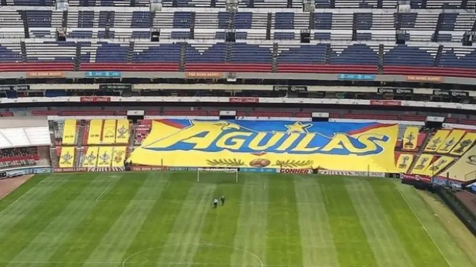 América: La Monumental colgó mega manta en el Azteca previo al Clásico Joven