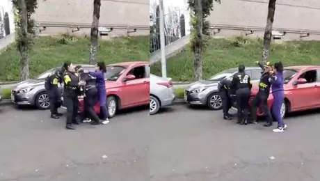 VIDEO: Mujer muerde a policía de Tránsito para evitar multa en CDMX y termina detenida