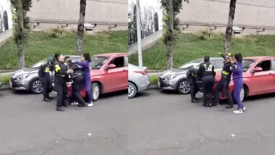 VIDEO: Mujer muerde a policía de Tránsito para evitar multa en CDMX y termina detenida
