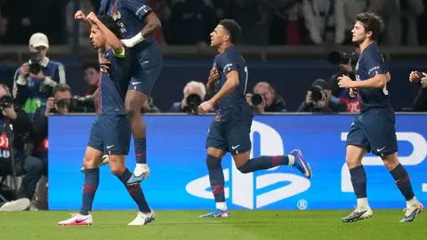 Marquinhos celebrando su gol ante el Monaco l AP