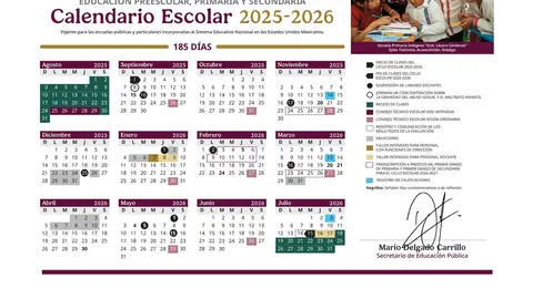 Estudiantes retomarán actividades el lunes siguiente, conforme al calendario escolar 2025-2026./ SEP