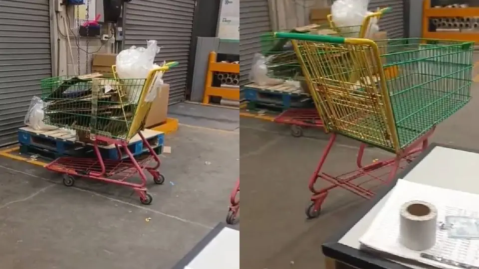 En el video los carritos de supermercado se mueven sin razón alguna/TikTok: @arteck_18