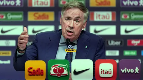 Carlo Ancelotti en conferencia de prensa con la Selección de Brasil | AP