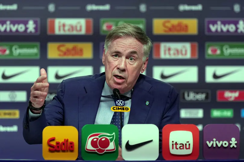 Carlo Ancelotti en conferencia de prensa con la Selección de Brasil | AP